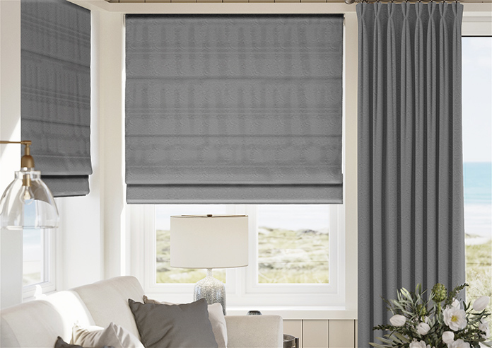Lucerne Faux Silk, Silver - Roman Blind - Image 3